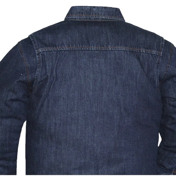 Men's Biker Blue Denim Club Style Anarchy Canvas Shirt Conceal Carry Gun pocket - Picture 3 of 5